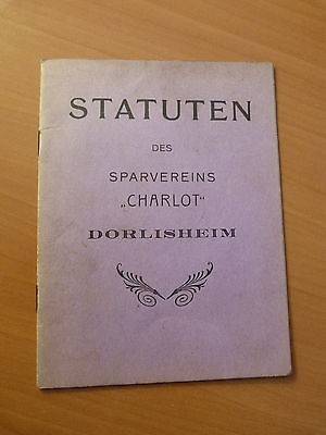 Statuts du club d'épargne "Charlot" de Dorlisheim-Alsace-Molsheim-Janvier 1935