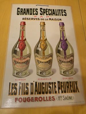 Pub. sur carton.Les fils d'Auguste Peureux. Fougerolles ( Haute-Saône )