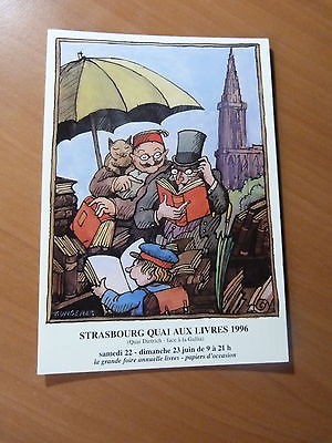 Carte postale-Alsace-Strasbourg Quai aux livres 1996-Illustré par Tomi Ungerer