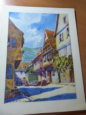 Hansi. Kaysersberg. Reproduction d'une aquarelle. Alsace