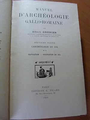 Grenier Albert. Manuel d'archéologie gallo-romaine. Tome II seul. 1934