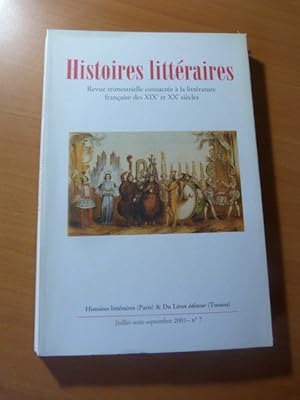 Histoires littéraires N° 7-Littérature française du XIXe et XXe siècles