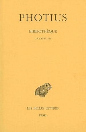 Bibliothèque Tome II : Codices 84-185.