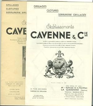 Établissements Cavenne et Compagnie Tarif 1938