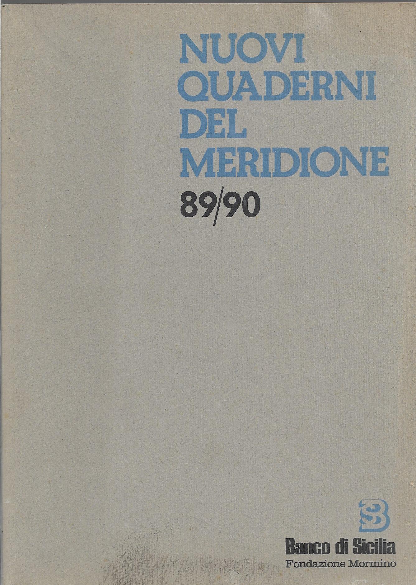 nuovi quaderni del meridione anno xxiii n. 89-90