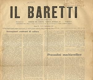 BARETTI (IL). Mensile. Le Edizioni del Baretti. Fondatore Piero Gobetti. Anno IV. n. 9 - Settembr...