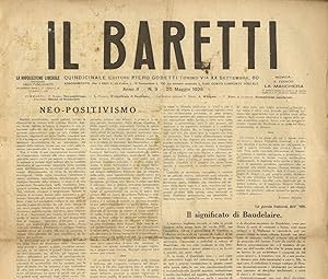 BARETTI (IL). Quindicinale. Editore Piero Gobetti. Anno II. n. 9. 25 maggio 1925.