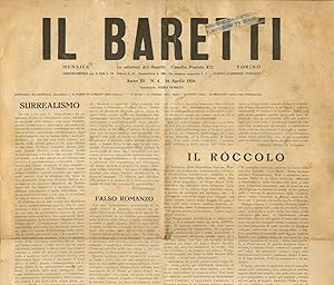 BARETTI (IL). Mensile. Le Edizioni del Baretti. Fondatore Piero Gobetti. Anno III. n. 4 - 16 apri...