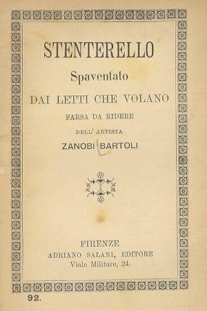 Stenterello spaventato dai letti che volano. Farsa da ridere dell'artista Zanobi Bartoli.