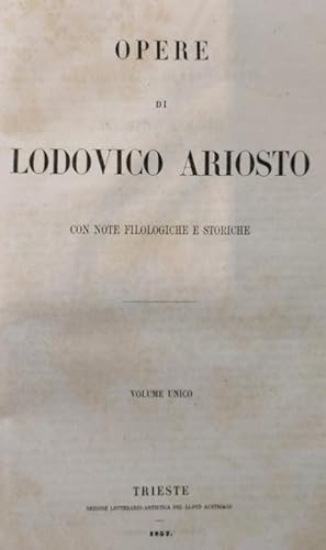 OPERE DI LUDOVICO ARIOSTO