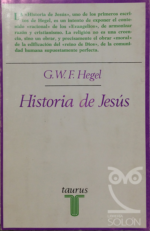 Historia de Jesús - Georg Wilhelm Friedrich Hegel