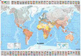 PLANISFERIO PLASTIFICADO 13703 MAPA MUNDO PLASTIFICADO