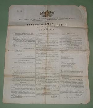 Regio Decreto 5 Ottobre 1862. Approvazione del regolamento interno per le cliniche dell'Universit...