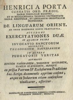 De linguarum orient. Ad omne doctrinae genus praestantia accedunt exercitationes duae in quarum p...