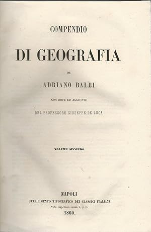 COMPENDIO DI GEOGRAFIA - Volume secondo