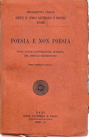 Poesia e non poesia. Note sulla letteratura europea del secolo decimonono