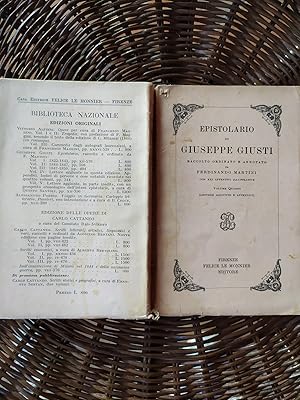 Epistolario di Giuseppe Giusti.Volume Quarto.Lettere aggiunte e appendici