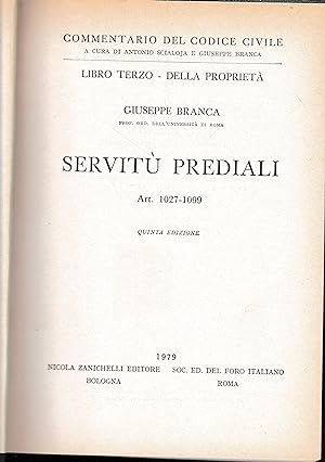Servitù prediali. Art. 1027-1099