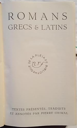 Romans, grecs et latins