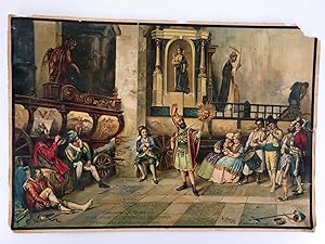 CARTEL DE PUBLICIDAD ALGODONES LAS BARRACAS JOSUÉ ANTES DE LA PROCESIÓN DEL CORPUS (M. Diago)