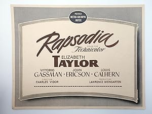 FOTOCROMO RAPSODIA. SÓLO TÍTULO (Elezabeth Taylor) Metro Goldwyn Mayer, 1950