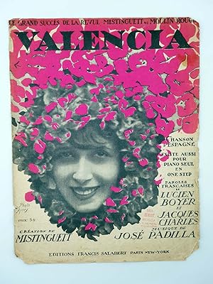 PARTITURA VALENCIA MOULIN ROUGE (Mistinguett / José Padilla) Francis Salabert, 1925