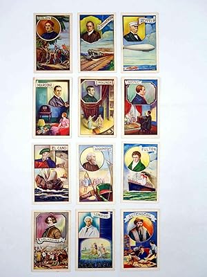 HOMBRES EMINENTES. SERIE 1ª COLECCIÓN DE 12 CROMOS. COMPLETA. Chocolates Amatller, Circa 1950