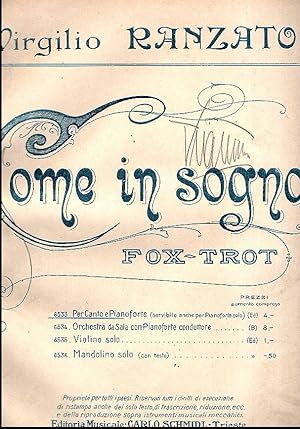 COME IN SOGNO FOX-TROT SPARTITO MUSICALE