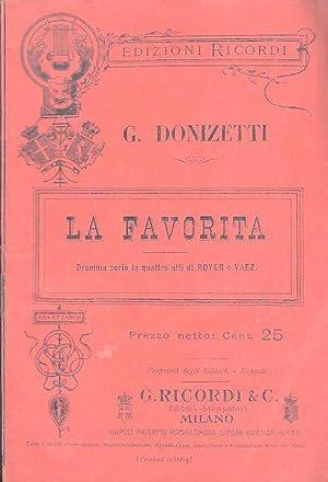 LA FAVORITA DRAMMA IN QUATTRO ATTI