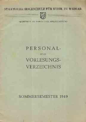 PERSONAL UND VORLESUNGS VERZEICHNIS