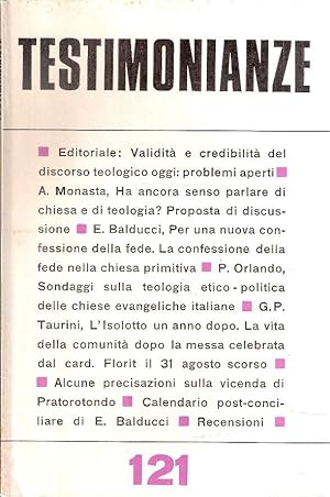 TESTIMONIANZE - QUADERNI MENSILI - ANNATA COMPLETA 1970