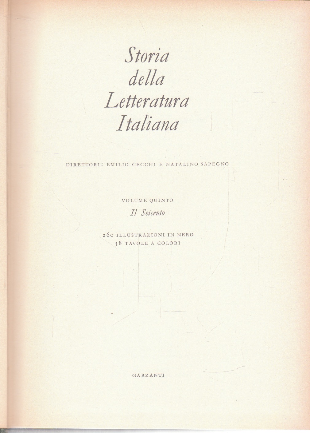 Storia della Letteratura Italiana. Vol. V. Il Seicento.