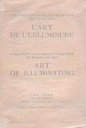 Catalogue d'une belle collection de livre sur l'art de l'enluminure. Catalogue of a choiche colle...