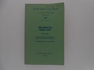 Edward Thomas: A Critical Biography 1878-1917