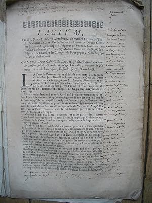 FACTUM en conséquence, il soit dit que la terre de BELLEROCHE qu'ils ont acquise en 1683, du Sieu...