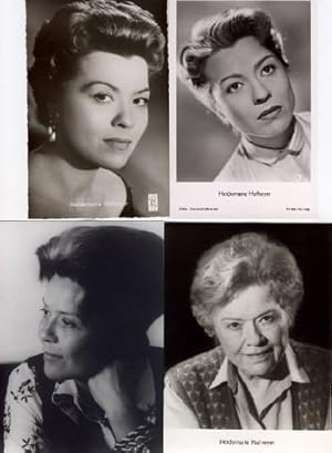 Vier verschiedene Porträtfotos (»Autogrammfotos«) aus mehreren Jahrzehnten.