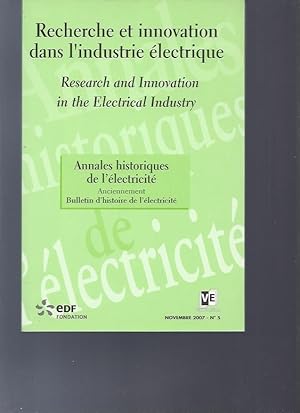 Annales Historiques de l'Électricité 2007 N5 Recherche et Innovation Industrie