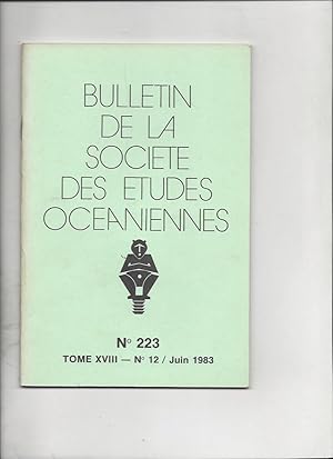Bulletin de la societe des etudes oceaniennes n° 223 tome XVIII