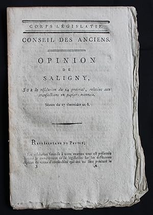 Opinion de Saligny, séance du 27 thermidor an 6.