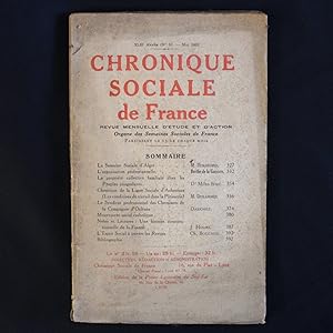 CHRONIQUE SOCIALE de France - Mai 1933