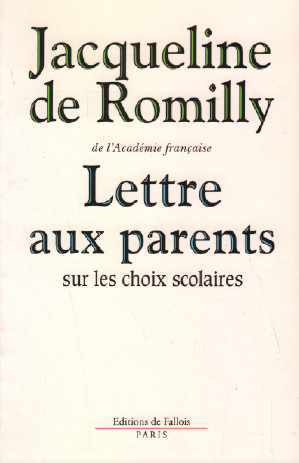 Lettre aux parents sur les choix scolaires