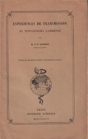 Experiences de transmission de trypanosoma gambiense