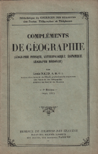Compléments de Géographie (Géographie physique, anthropologique, économique, géographie régionale...