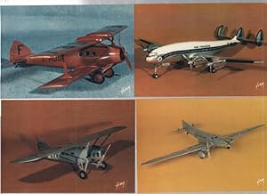 Maquettes du musée de l'air france / lot de 4 cartes postales (voir photo)