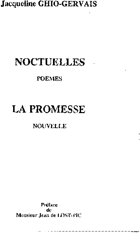 Noctuelles poemes / la promesse : nouvelle