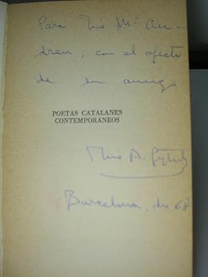POETAS CATALANES CONTEMPORANEOS. Carner, Riba, Foix, Salvat-Papasseit, Manent, Pere Quart, Rossel...