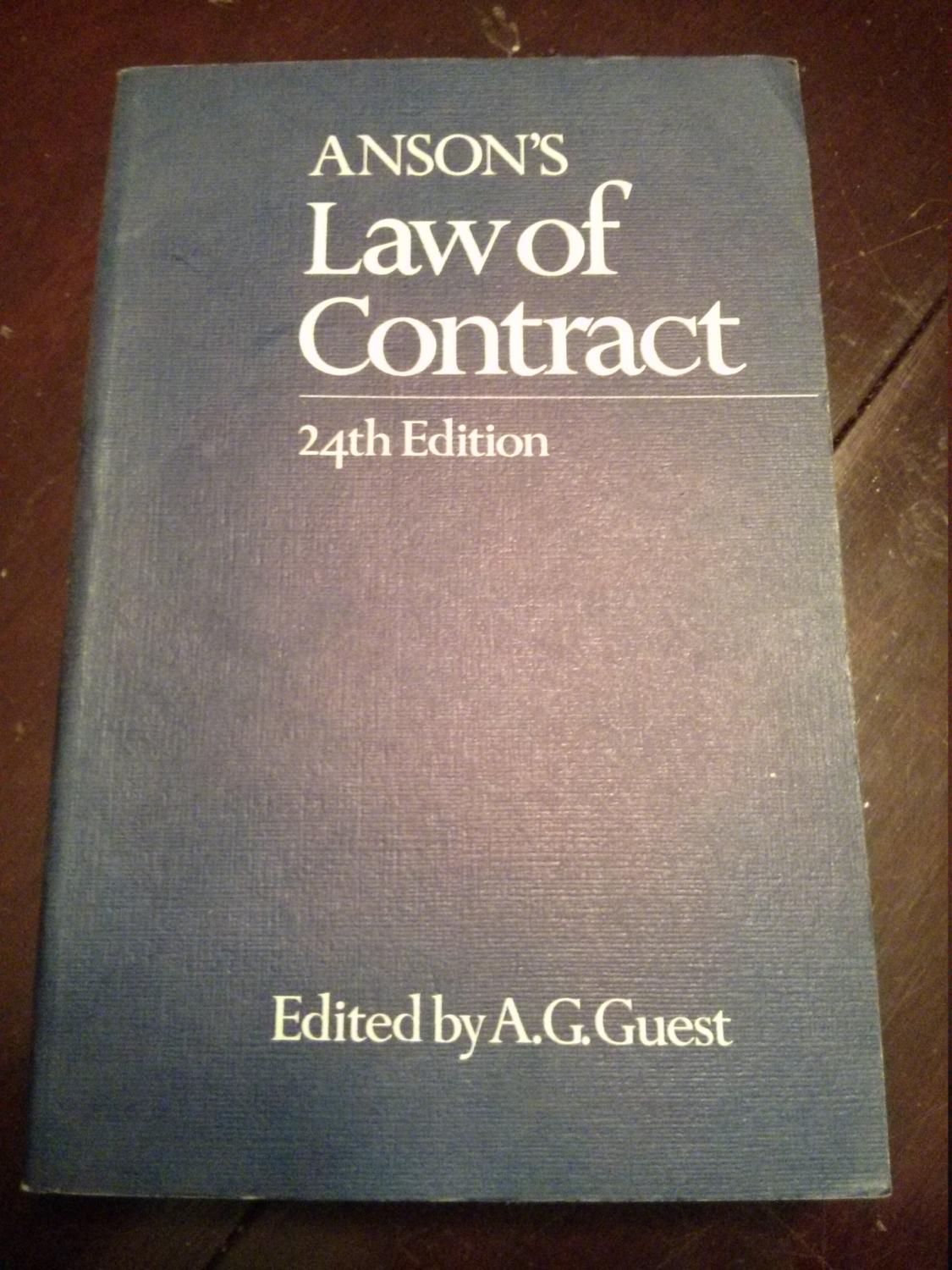 Anson's Law of Contract - A.G. Guest