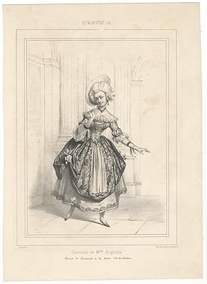 Costume de Melle. Augusta. Dans le Spectacle à la Cour. (Th. du Gymnase). Lithograph by Lemercier...