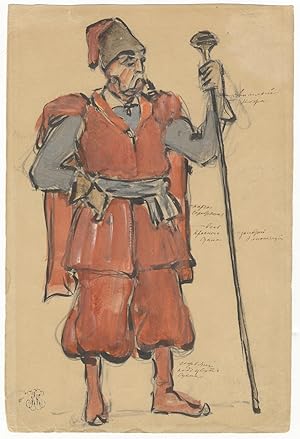 Original costume design by the important Russian artist Korovine, in all likelihood for an operat...