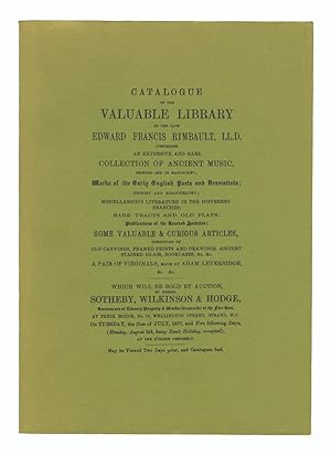Catalogue of the Music Library of Edward Francis Rimbault Sold at London 31 July - 7 August 1877 ...